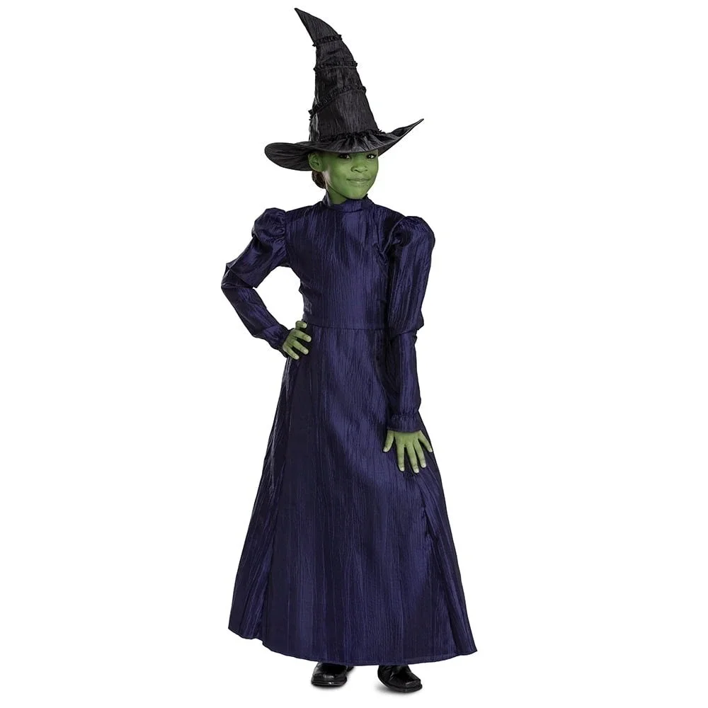 Wicked Elphaba Deluxe Costume Girls Small 6 6X Dress Cape Hat Disguise